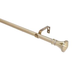 Trumpet 48 to 86 in. Single Curtain Rod in Antique Brass