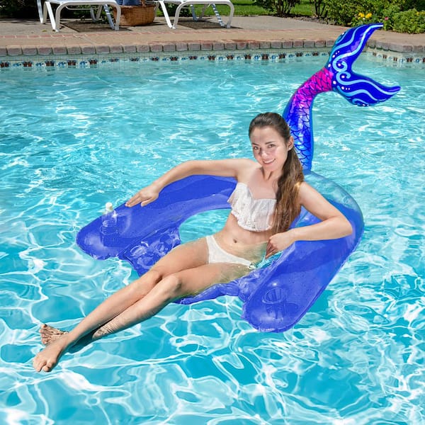 4 Pcs Set Inflatable Floating Row Toys Pool Floats Swimming Rings Chair Air Bed 