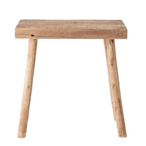 19 in. Natural Backless Wood Bar Stool with Wood Seat