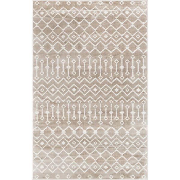 Unique Loom Moroccan Trellis Beige 8 ft. x 11 ft. Area Rug