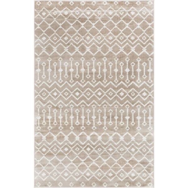 Unique Loom Moroccan Trellis Beige 8 ft. x 10 ft. Area Rug