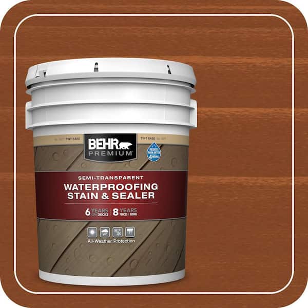 5 gal. #ST-130 California Rustic Semi-Transparent Waterproofing Exterior Wood Stain and Sealer
