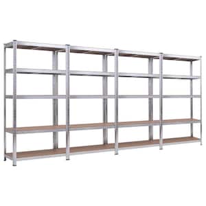 71 in. Heavy Duty Storage Shelf Steel Metal Garage Rack 5-Level Adjustable Shelves (4-Pieces)