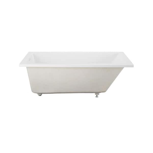 Voltaire 36 in. x 60 in. Rectangular Drop-in Soaking Bathtub in White with Reversible Drain, Integrated Overflow, Drain