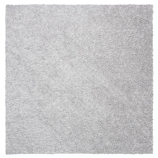SAFAVIEH August Shag Silver 5 ft. x 5 ft. Square Solid Area Rug