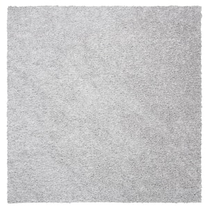 August Shag Silver 9 ft. x 9 ft. Square Solid Area Rug