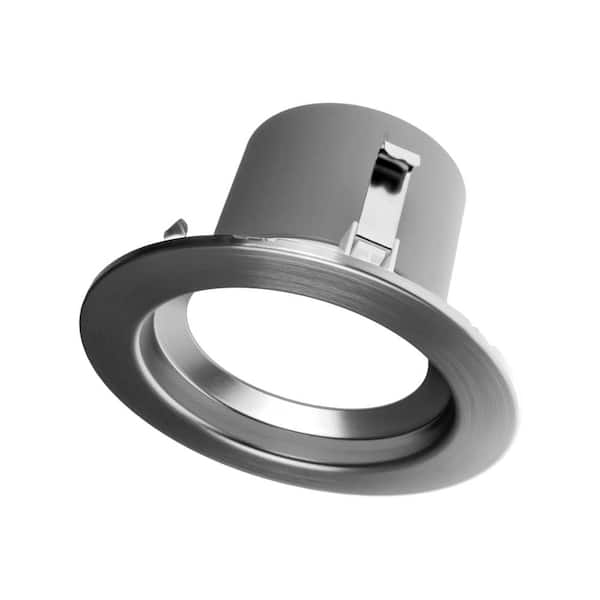 NICOR 4 in. Downlight Nickel Integrated LED Recessed Trim Retrofit Light