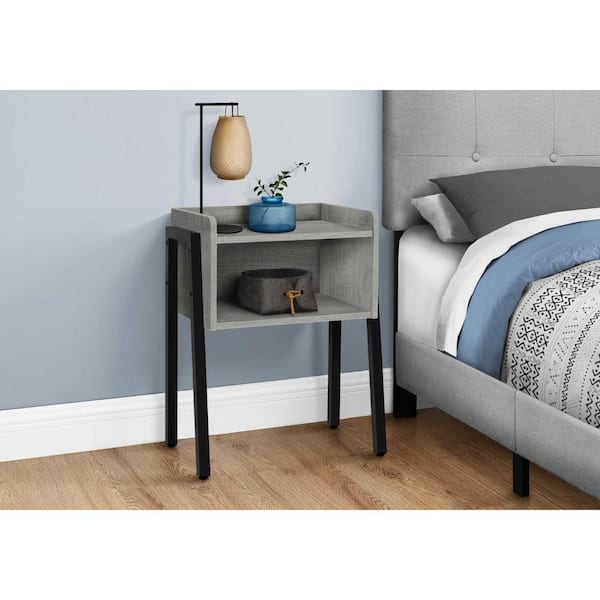 HomeRoots 18.5 in. Black and Gray Rectangle MDF End Table