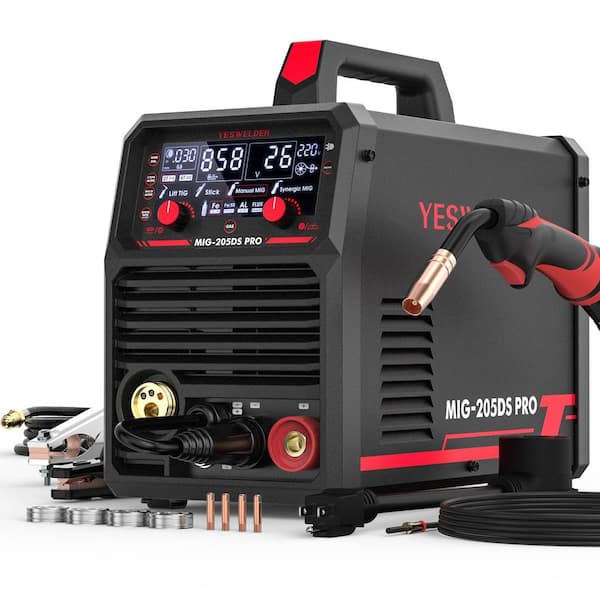 200 Amp 110V/220V Dual Voltage Synergic Electric Multi-Process Welder with Aluminum MIG