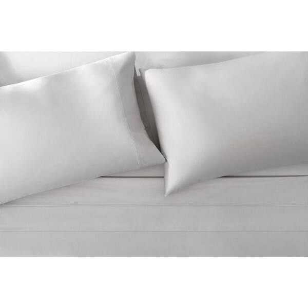 Home Decorators Collection 600 Thread Count Supima Cotton Sateen 4 Piece King Sheet Set In White Ss Kg White The Home Depot