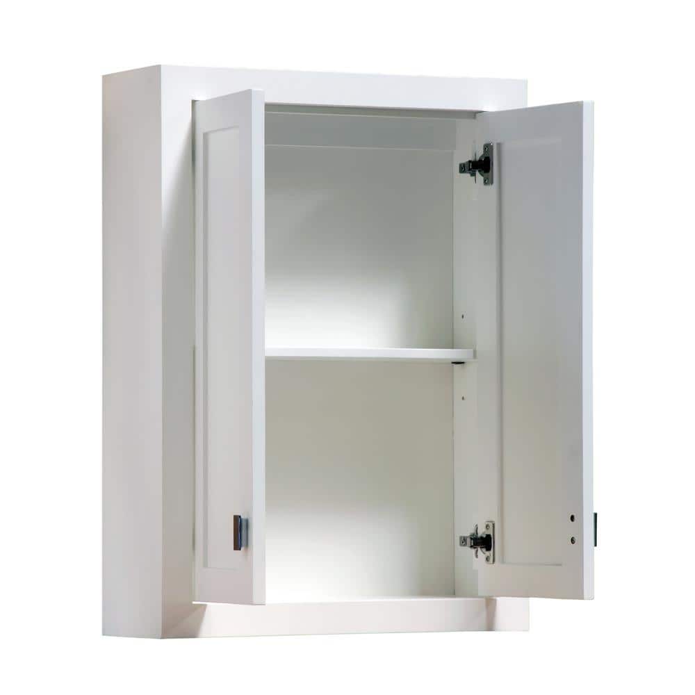 Madison Pure White Solid Hardwood Bathroom Wall Cabinet