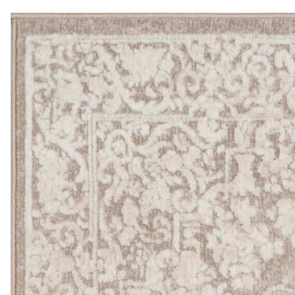 Elegant Gray Synthetic 2'3" x 6' Runner Rug