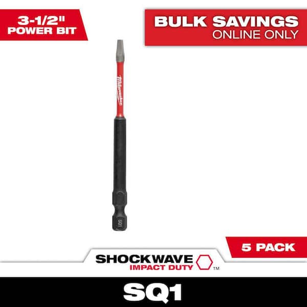 SHOCKWAVE Impact Duty 3-1/2 in. Square #1 Alloy Steel Screw Driver Bit (5-Pack)