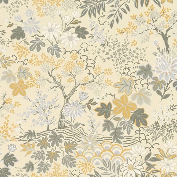 Advantage Beige Vesper Eggshell Forest Floral Wallpaper Sample