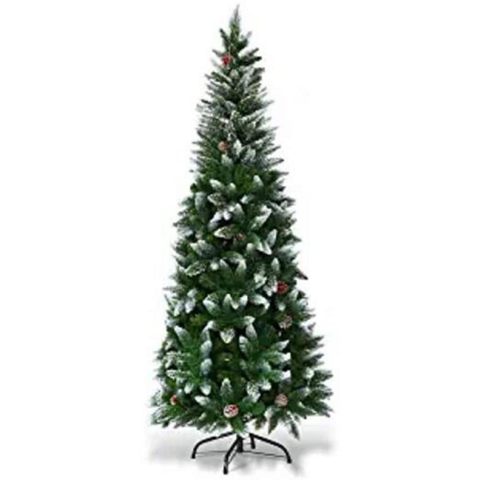 Reviews for Gymax 5 ft. Snow Flocked Pencil Artificial Christmas Tree
