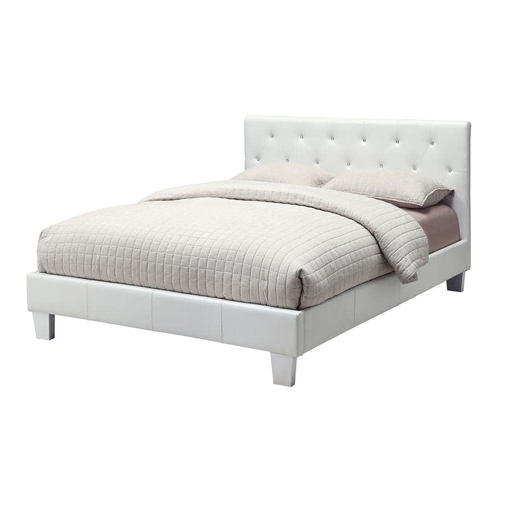 Roxie White Wood Frame Queen Platform Bed AD1676WHQBED The Home Depot