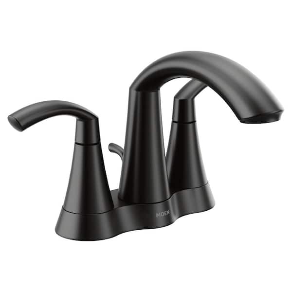 Glyde 4 in. Centerset 2-Handle Bathroom Sink Faucet with Valve Included in Matte Black