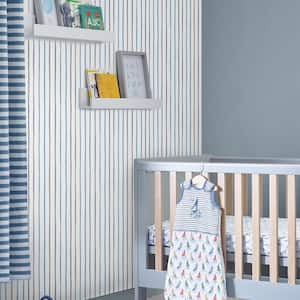 Painterly Stripe Blue Non-Woven Paste the Wall Removable Wallpaper