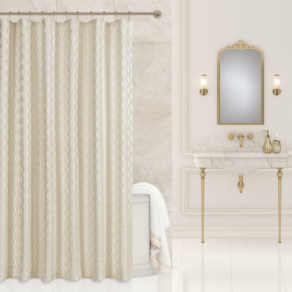 Unbranded La Grande Polyester Shower Curtain in Ivory
