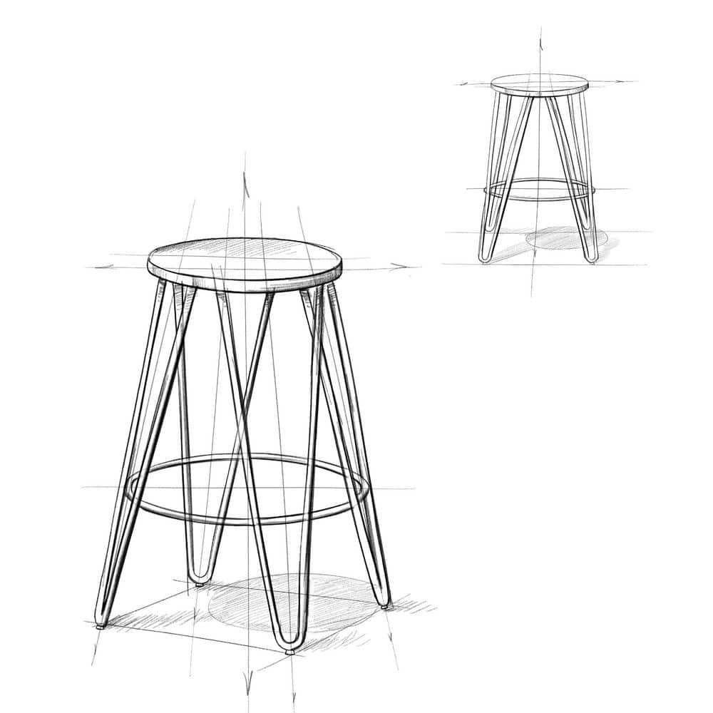Cocoa Brown and Black 30" Industrial Metal and Wood Bar Stool