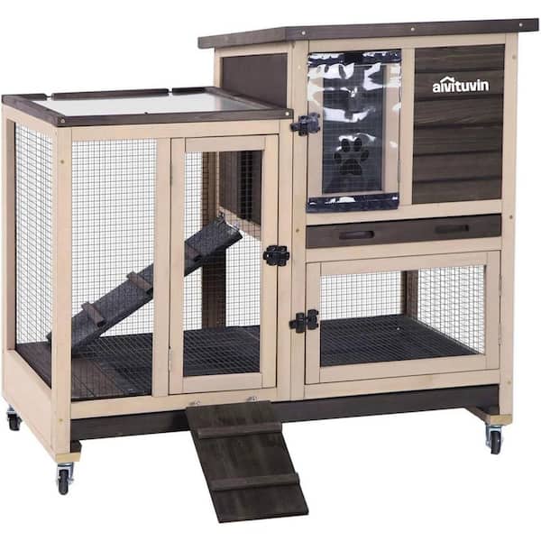 aivituvin Outdoor and Indoor Bunny Hutch (Inner Space 8.3 sq. ft.)