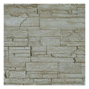 SAMPLE - 1-1/4 in. x 9 in. Sandstone Urethane Cascade Stacked Stone, StoneWall Faux Stone Siding Panel Moulding
