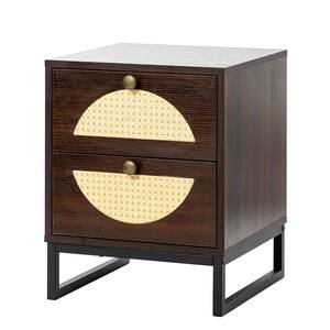 Details about   Dark Wood Bedside Table 100% Solid Mango Curved Edges 2 Draws Wall Mounted 
