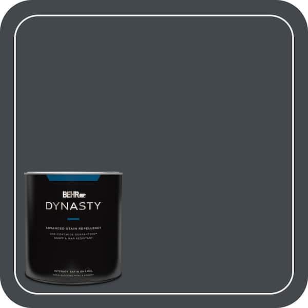 BEHR DYNASTY 1 qt. #PPU24-23 Little Black Dress Satin Enamel Interior  Stain-Blocking Paint and Primer 765304