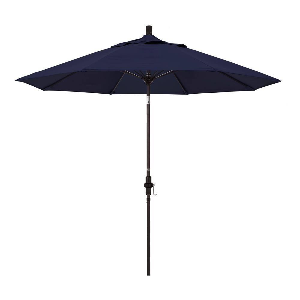 9 ft. Bronze Fiberglass Market Patio Umbrella Collar Tilt in Navy Blue Pacifica price history on PriceWatchPro