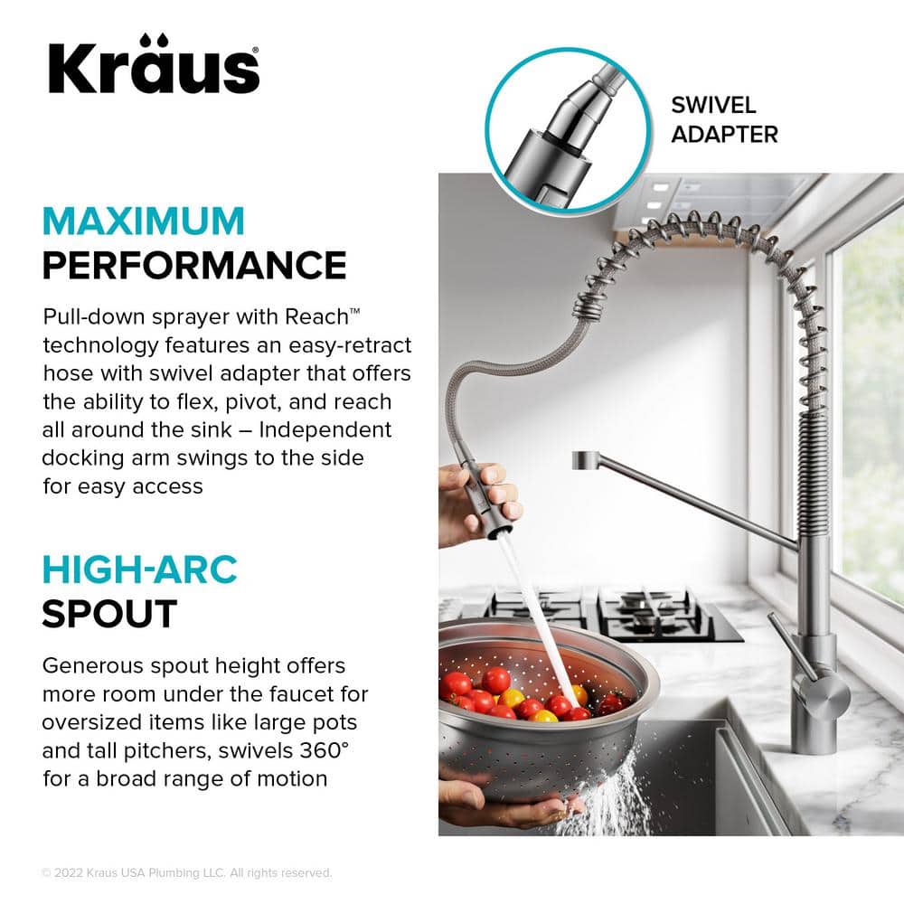 Stainless Steel Touchless Sensor Commercial Pull-Down Kitchen Faucet
