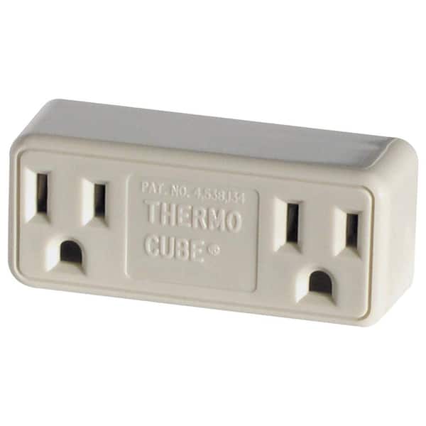Unbranded 15 Amp/120-Volt AC Thermo Cube Thermostatically Controlled Double Outlet