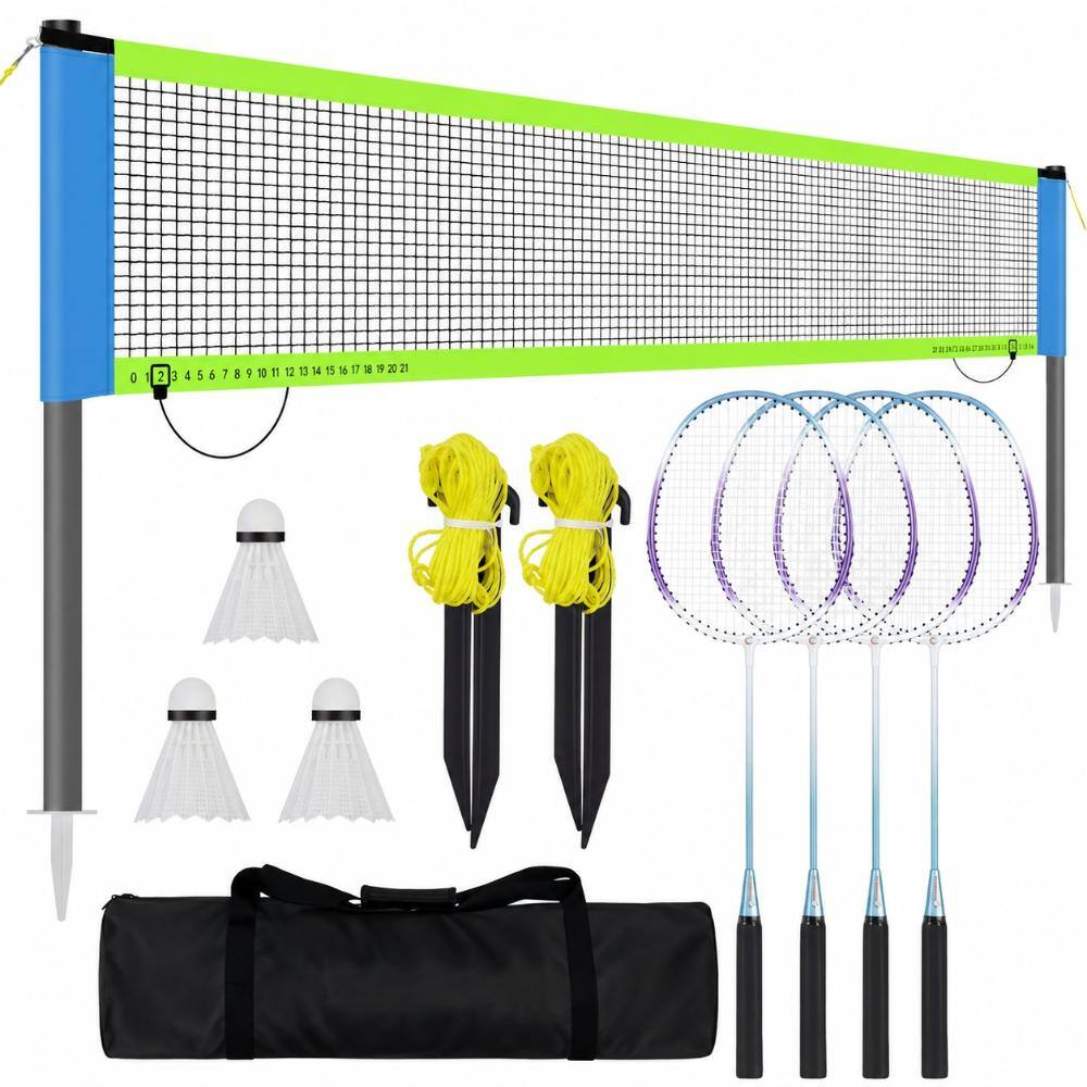 20 ft Portable Outdoor Badminton Net Set with Anti-Sag PE Net, Heavy Duty Steel Poles, 4 Rackets, 3 Shuttlecocks, and 6 price history on PriceWatchPro