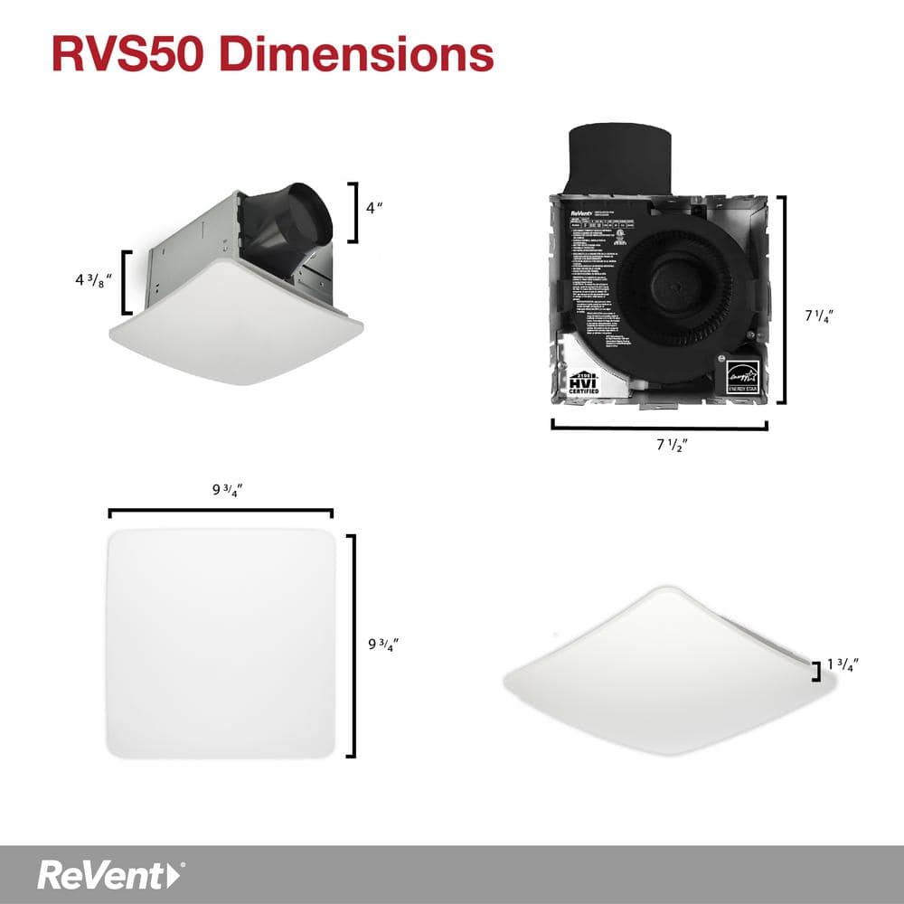 RVS50 room-side bathroom exhaust fan product view 5