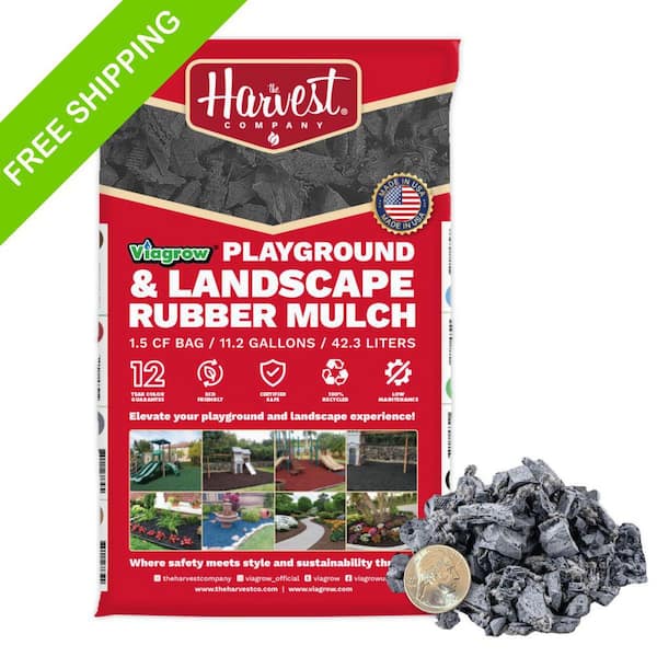 Viagrow 1.5 cu. ft. / 42.3 L Silver Rubber Mini-Nuggets Bagged Mulch for Landscape and Playground (1-Pack)