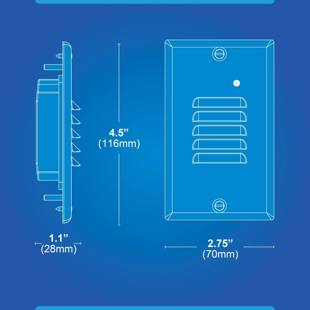 White Matte Plastic LED Step Light with Frosted Lens