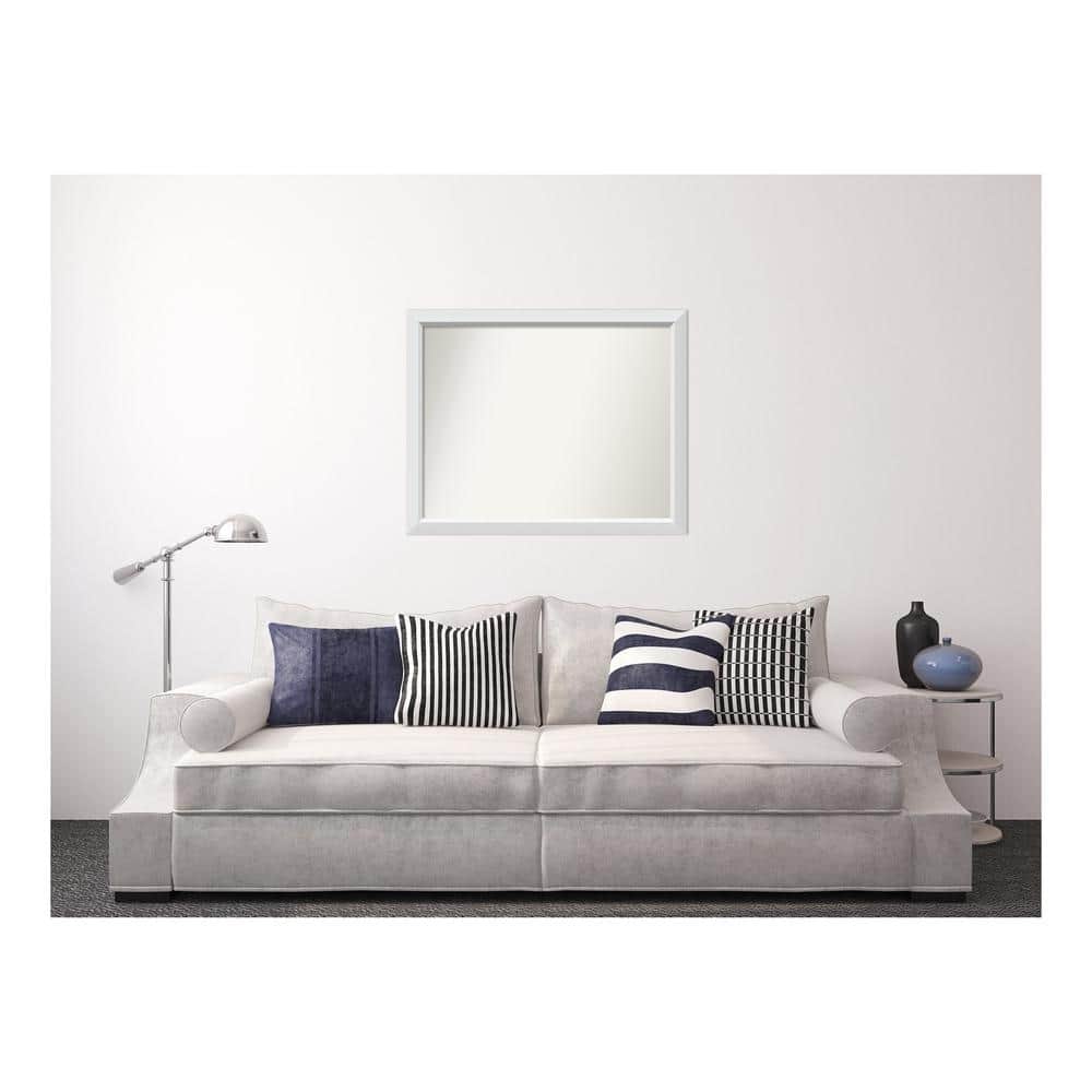 Blanco White 40.25 in. x 32.25 in. Custom Non-Beveled Wood Framed Bathroom 