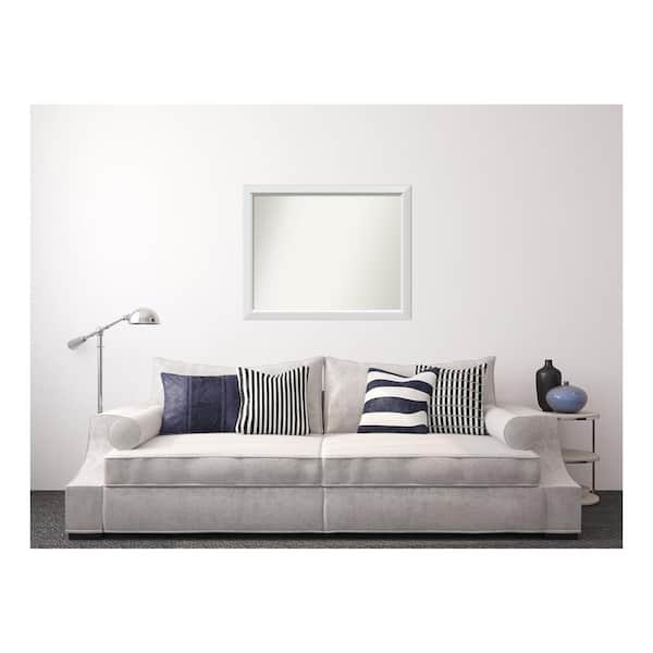 Amanti Art Blanco White 40.25 in. x 32.25 in. Custom Non-Beveled Wood Framed Bathroom Vanity Wall Mirror