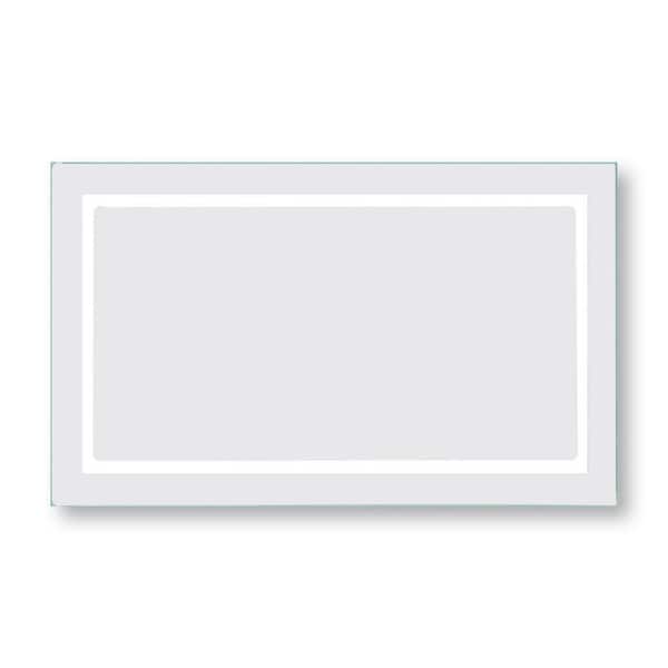 Unbranded Modern 40 in. W x 24 in. H Aluminium LED Lighted Anti-Fog Frameless Rectangular Silver Mirror