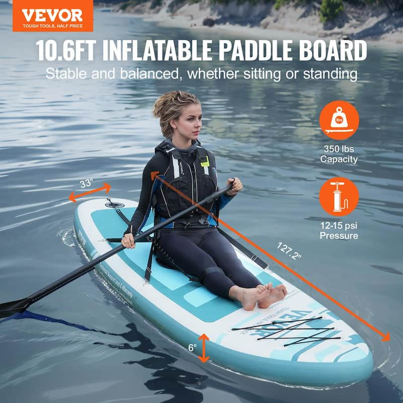 Inflatable Stand Up Paddle Board 10.6 ft. Kayak Board with Seat Accessory with a Load Capacity of up to 350 lbs./158.8kg