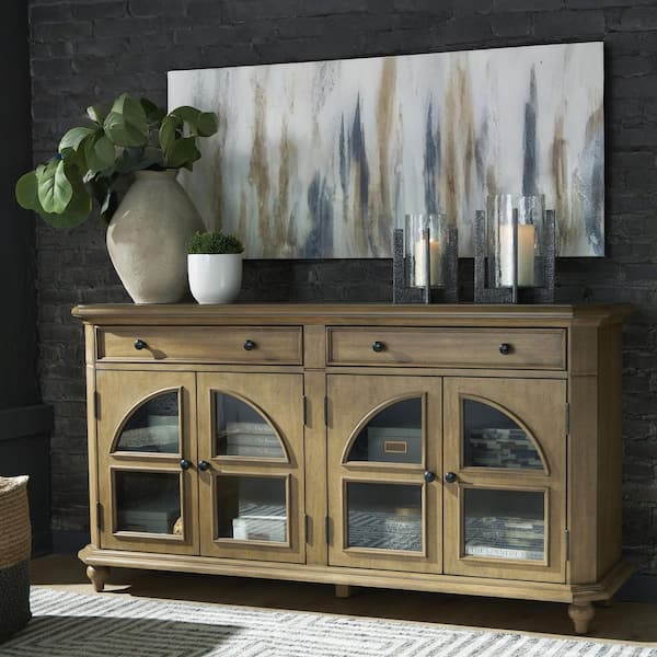 Barlomore Brown 36 in. Accent Cabinet with 2-Shelves and 2 Drawers