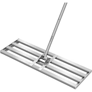 72 in. x 30 in. x 10 in. Stainless Steel Lawn Leveling Rake with Handle for Smooth Soil