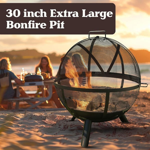 Pure Garden Outdoor Fire Pit Sphere 30 in. Flaming Ball Fire