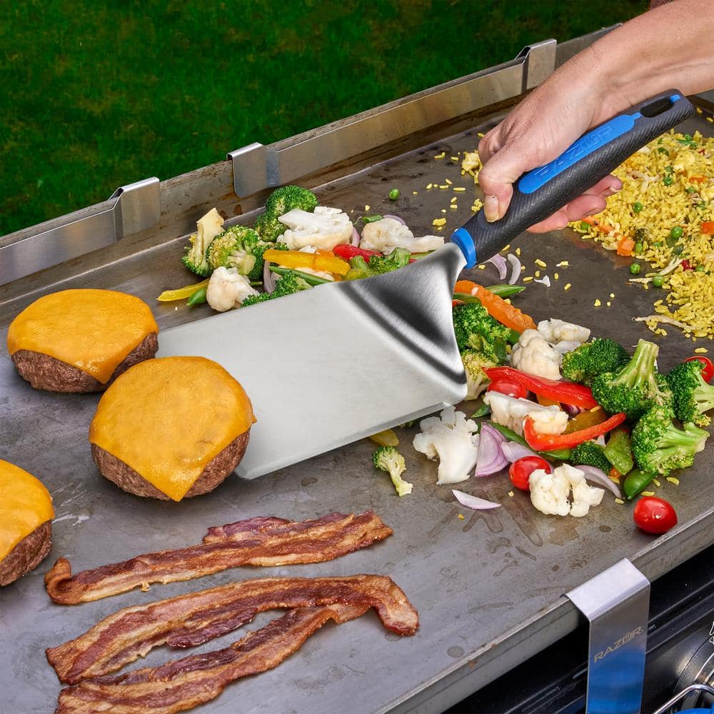 Extra Large Stainless Steel Griddle Spatula with Comfort Grip