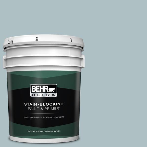 BEHR ULTRA 5 gal. #PPU13-14 Ozone Semi-Gloss Enamel Exterior Paint & Primer