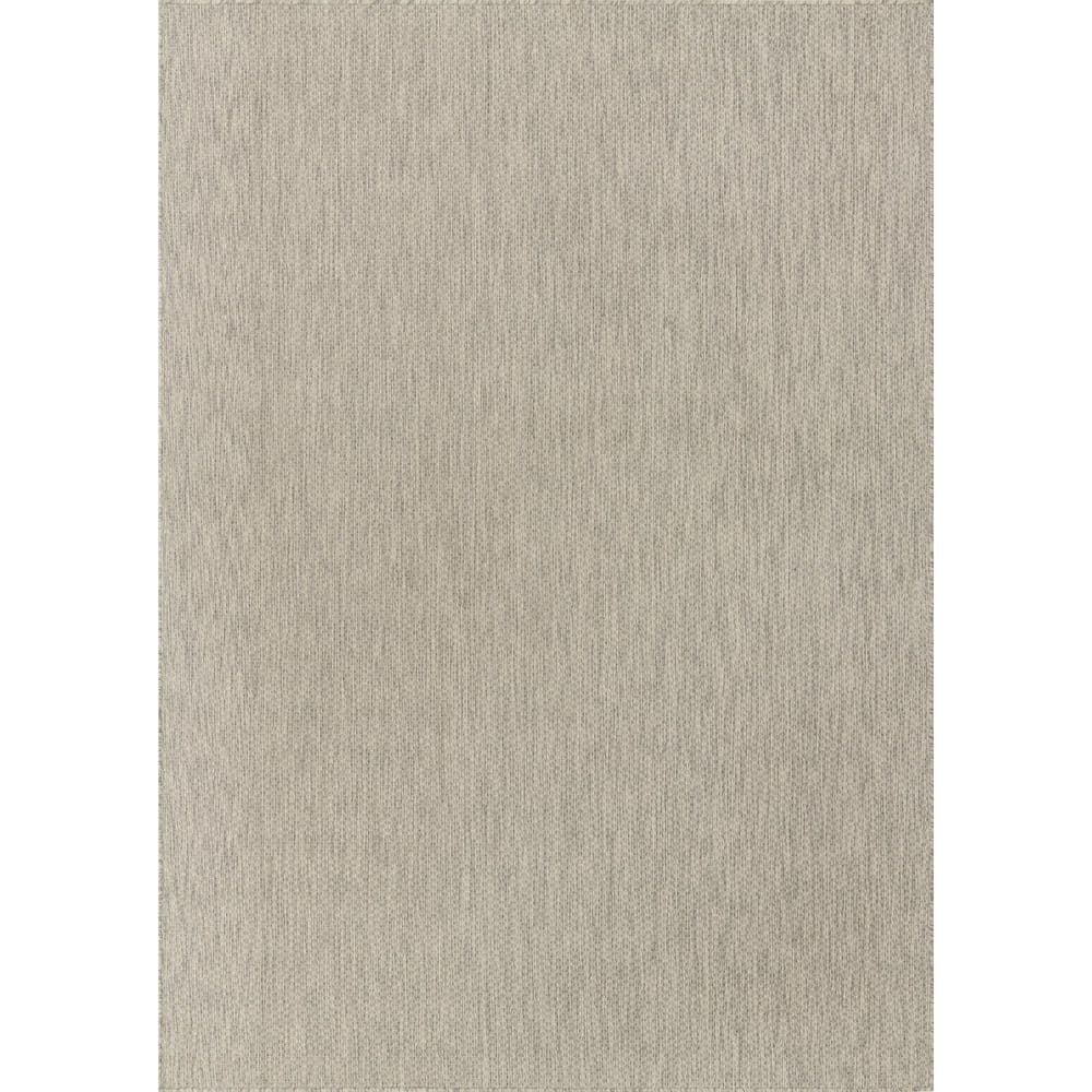 Modern Outdoor Solid Light Gray 7'x10' Synthetic Area Rug
