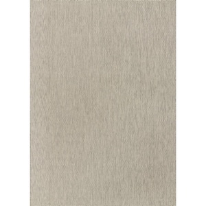 Outdoor Solid Light Gray 7' 0 x 10' 0 Area Rug