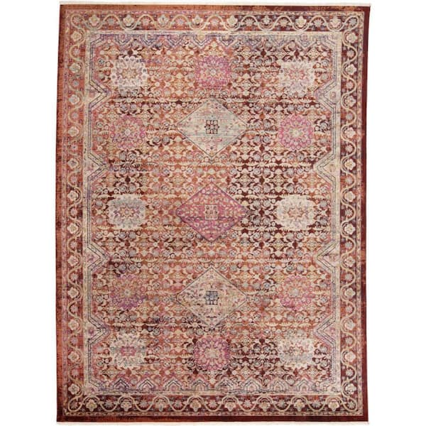 HomeRoots 4 X 6 Red, Pink Oriental Area Rug