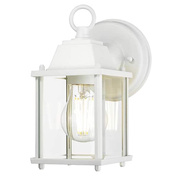 Builder's Choice Collection 1-Light Textured White Outdoor Wall Lantern Sconce