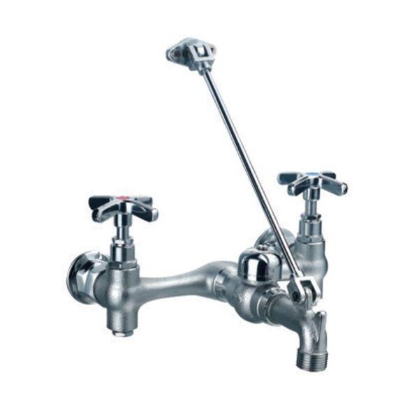 Whitehaus Collection 8 in. Widespread 2-Handle Wall Mount Utility Faucet in Chrome
