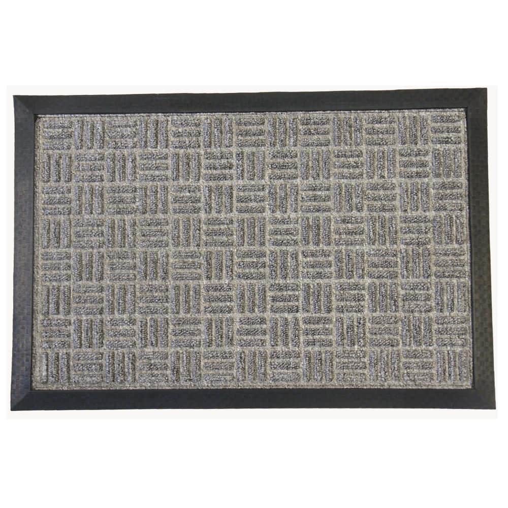 Gray Rubber Backed Non-Slip Carpet Doormat 36" x 60"